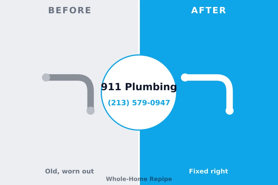 Before and after: plumbing company Marcus, IA